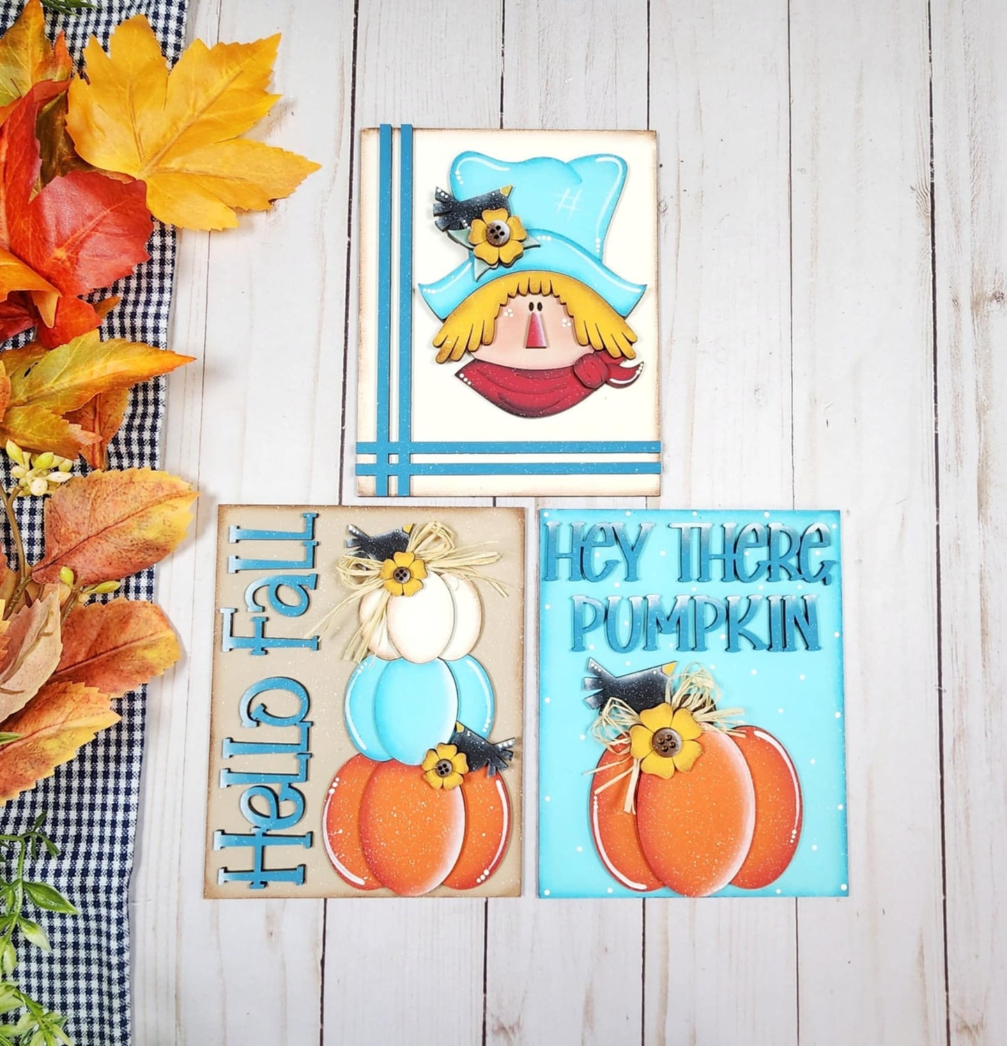 Fall Scarecrow Sign Trio September 2025