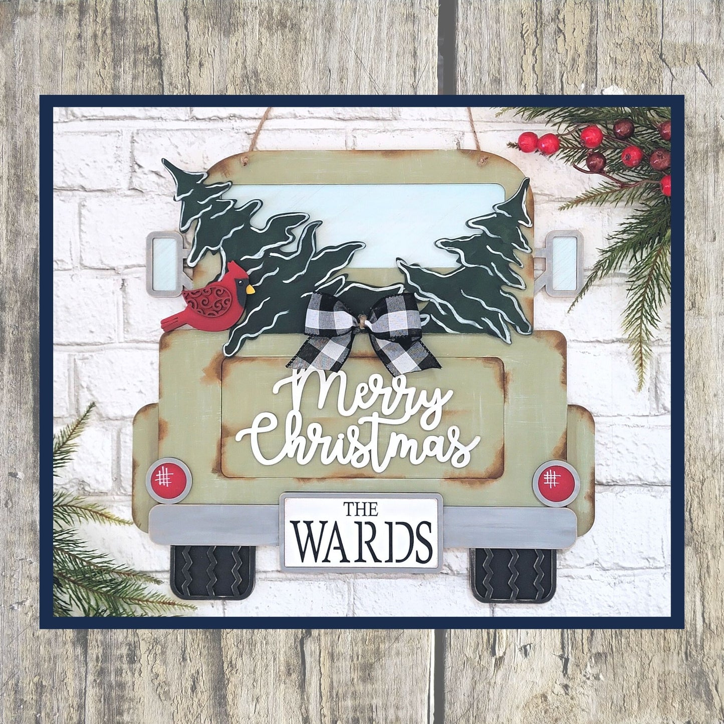 Merry Christmas Truck Hanging Sign DIY Kit
