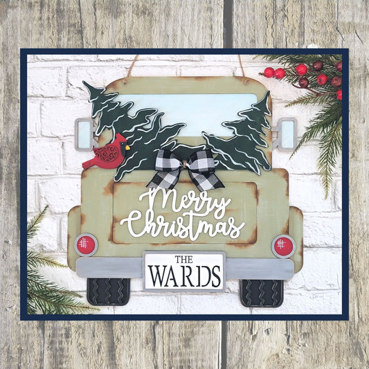 Merry Christmas Truck Hanging Sign DIY Kit