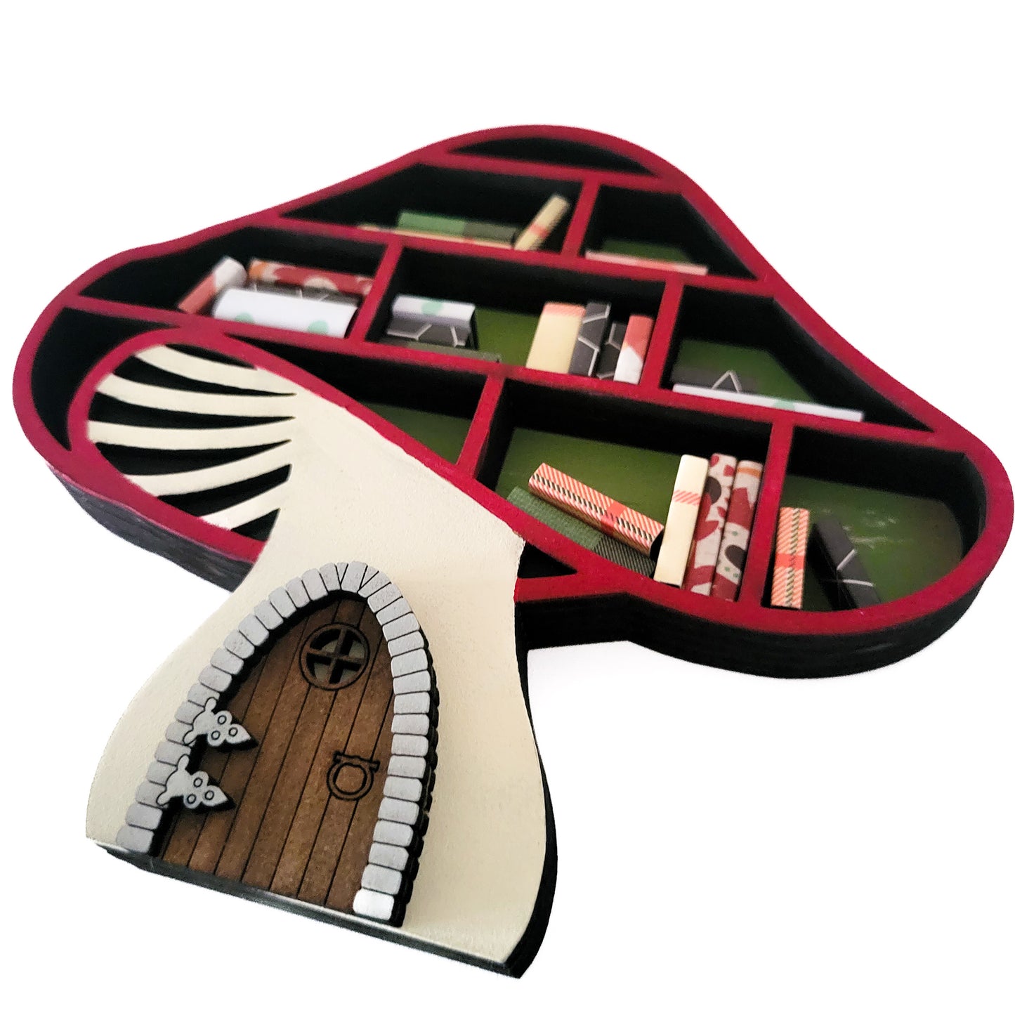 Mini Mushroom Fairy Garden Bookshelf DIY Kit