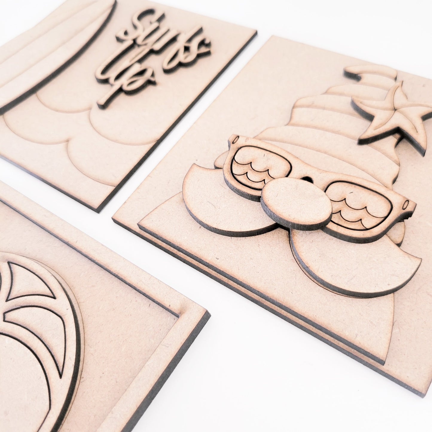 Surf's Up Summer Gnome Square Tiles