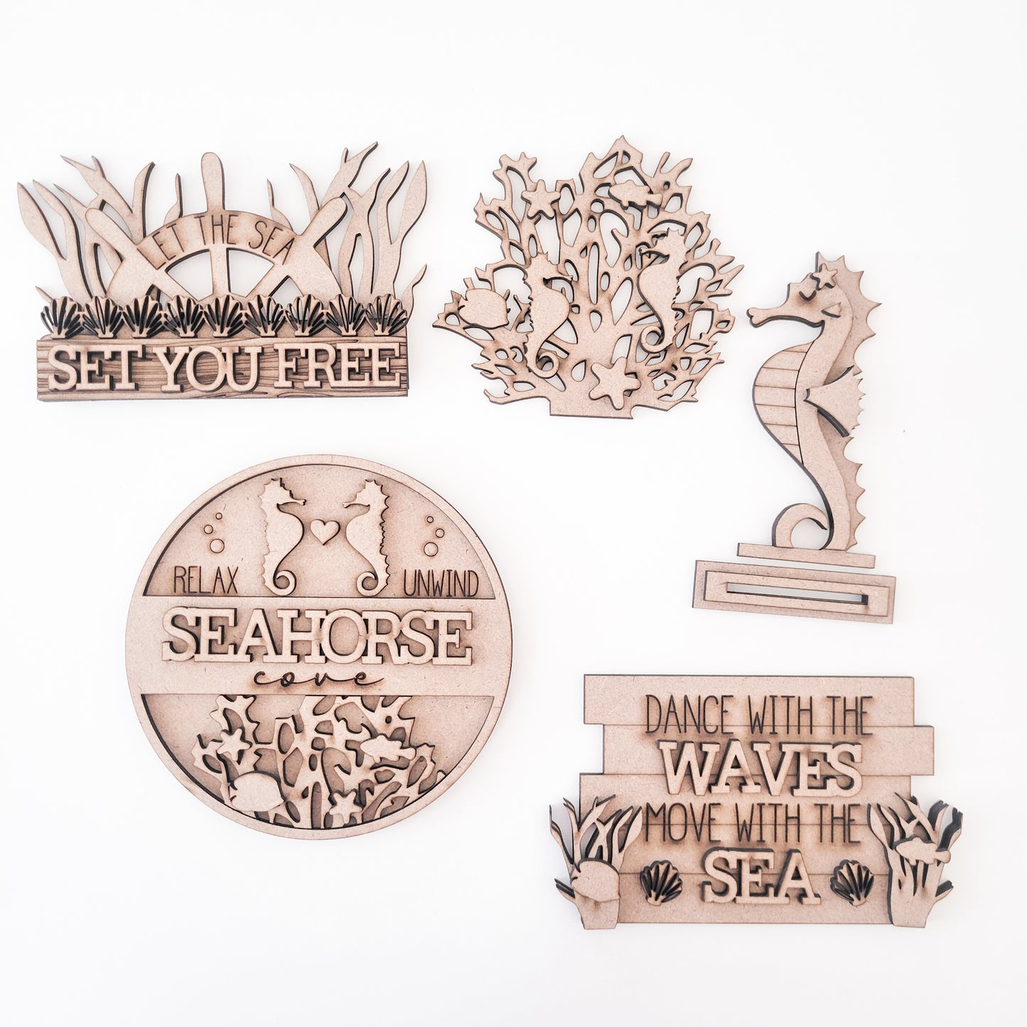 Seahorse Cove Tiered Tray DIY Paint Kit