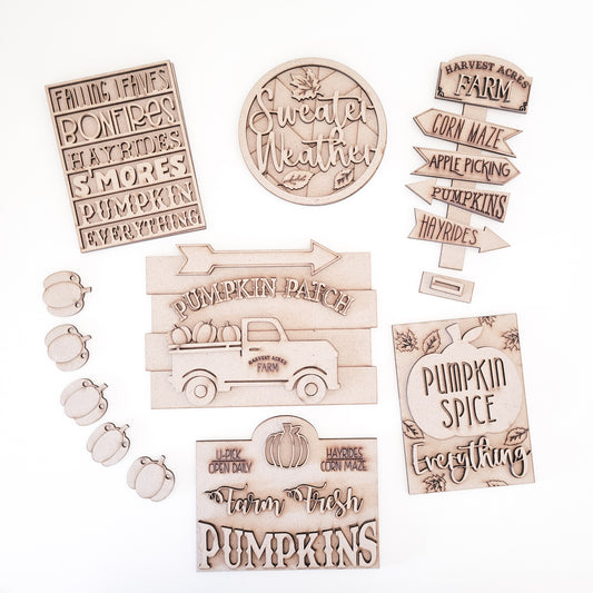 Fall Pumpkins Tiered Tray DIY Paint Kit
