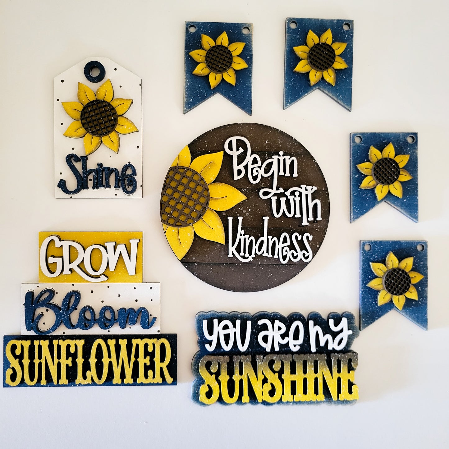 You Are My Sunshine Sunflowers Tiered Tray DIY Paint Kit
