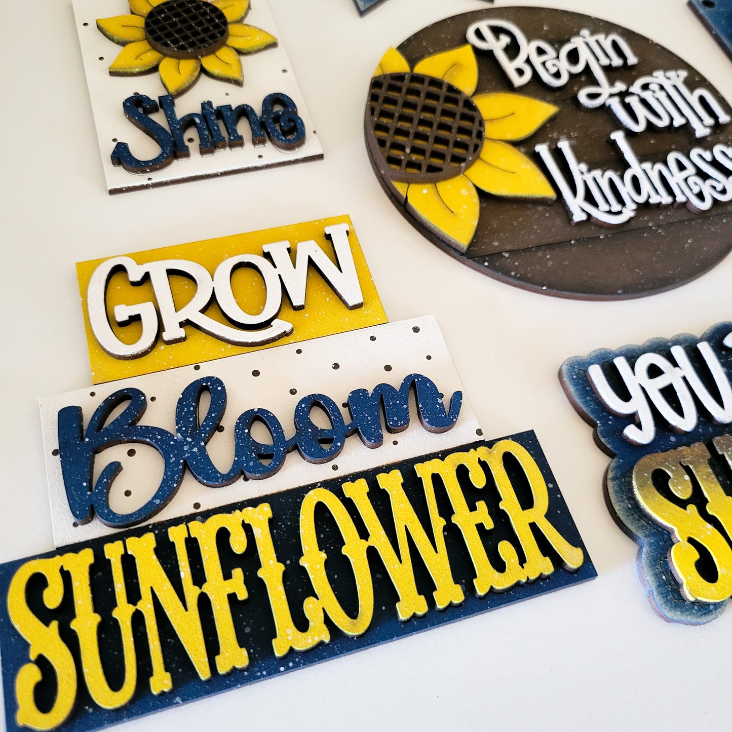 You Are My Sunshine Sunflowers Tiered Tray DIY Paint Kit
