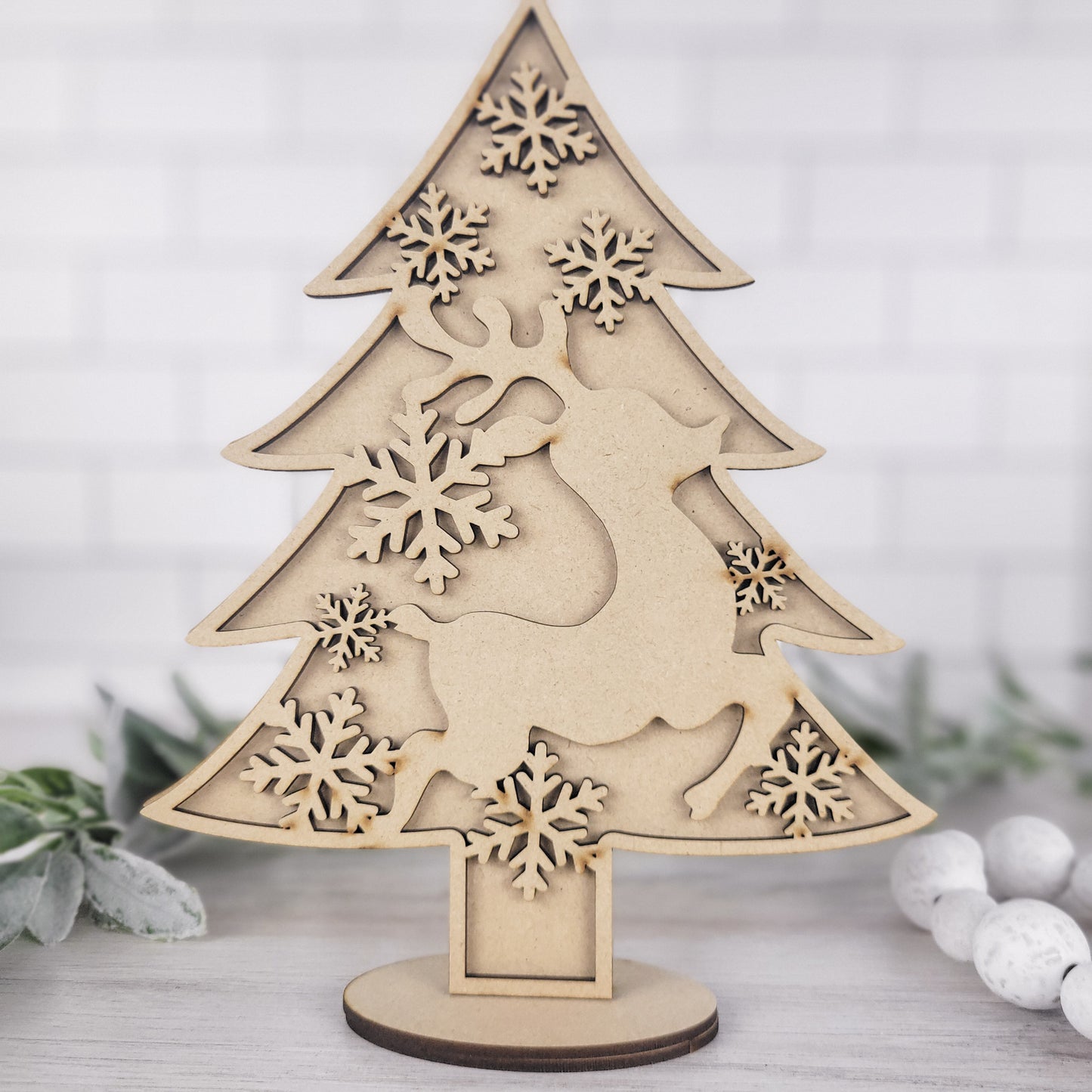 Reindeer Standing Christmas Holiday Tree