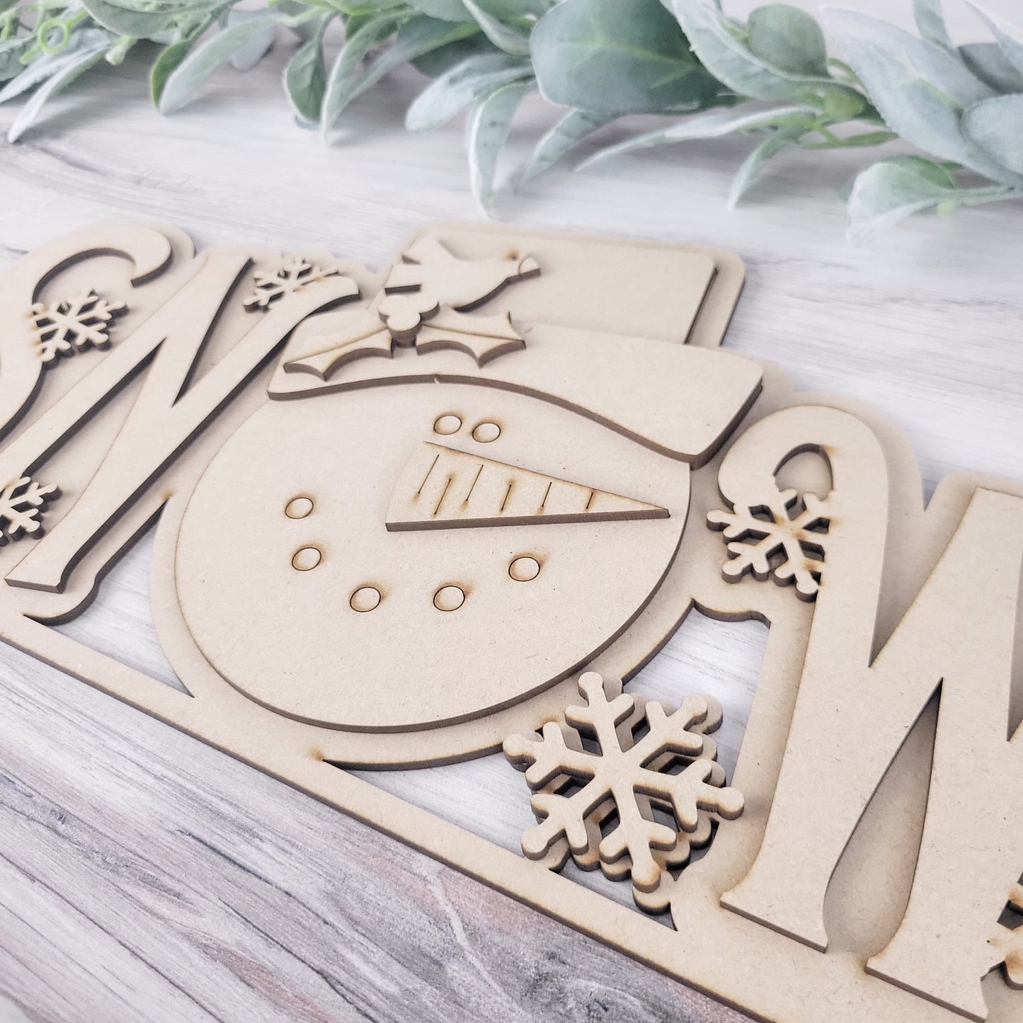 Snow Standing Mantle Sign
