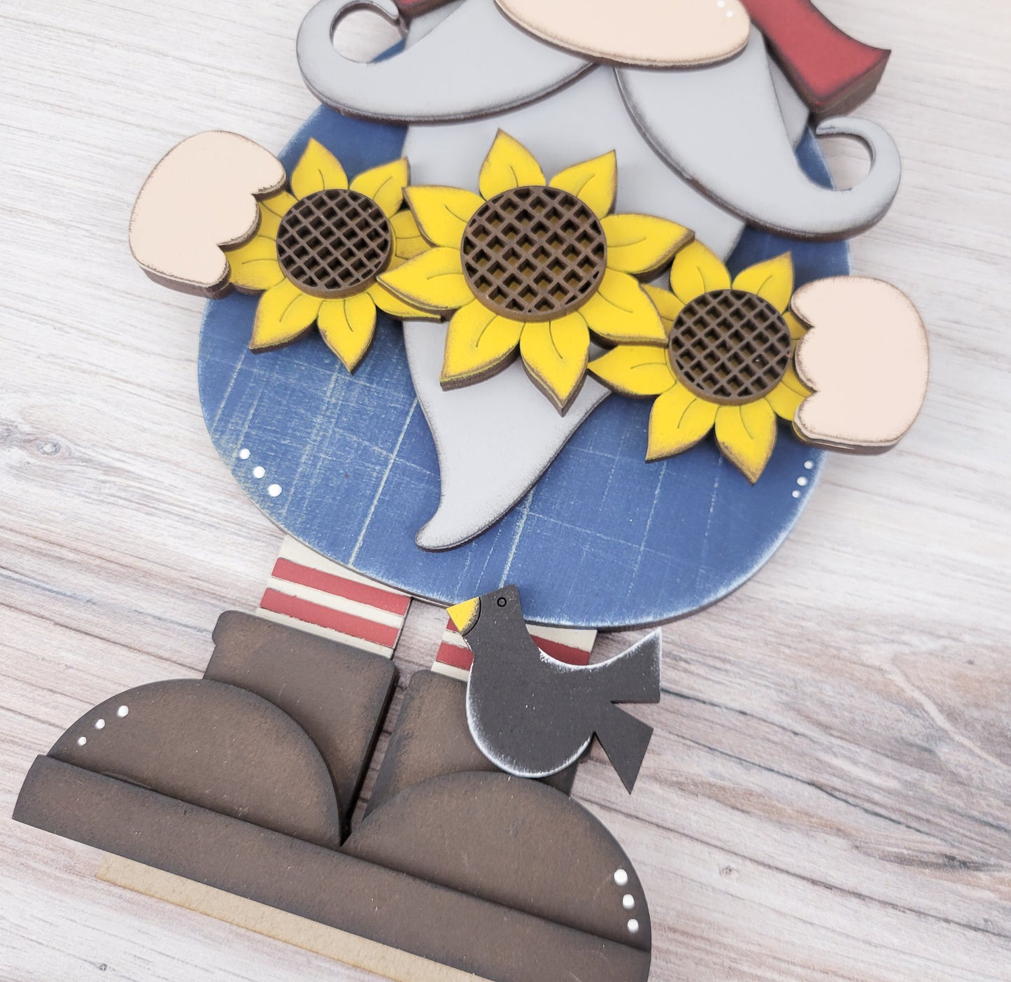 Sunflower Gnome Standing Shelf Decor