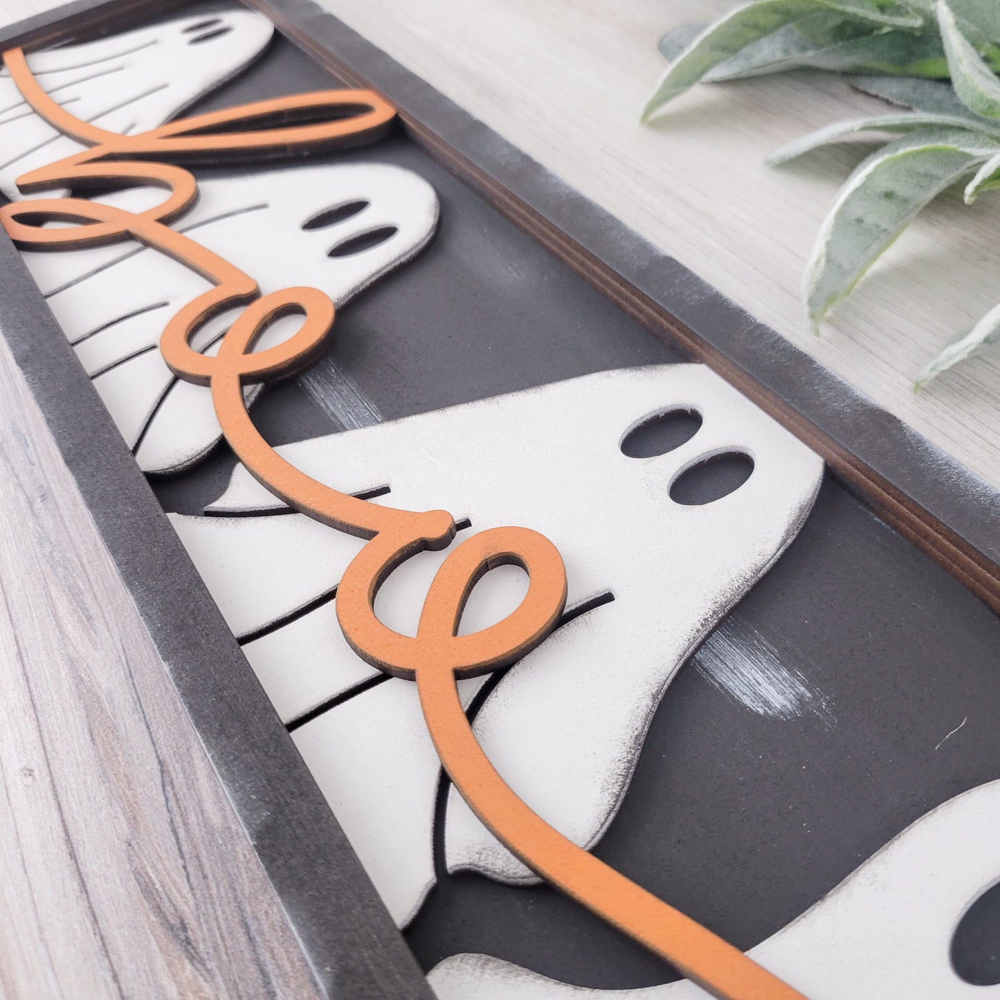 Boo Ghosts Halloween Sign