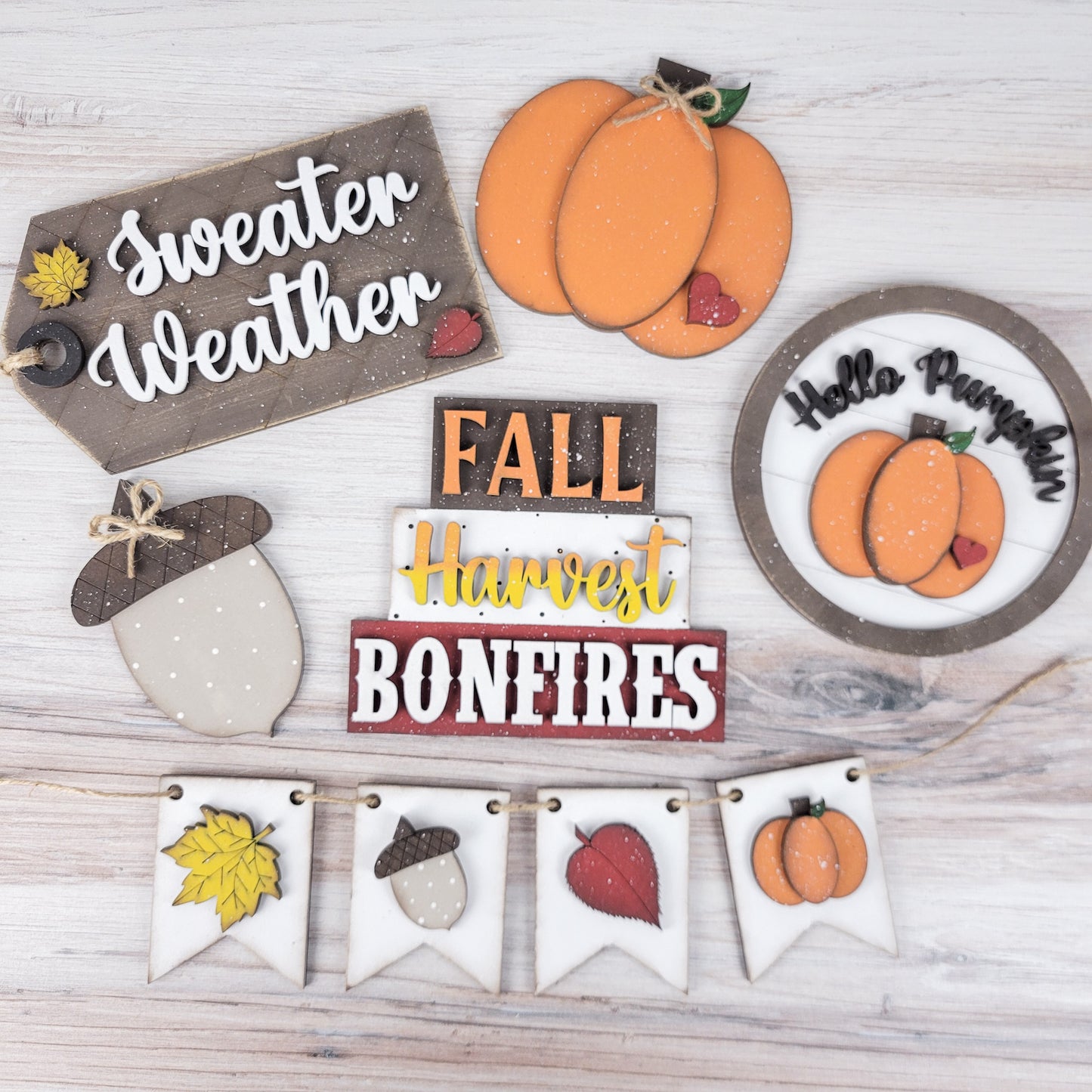 Fall Harvest Bonfires Tiered Tray DIY Paint Kit