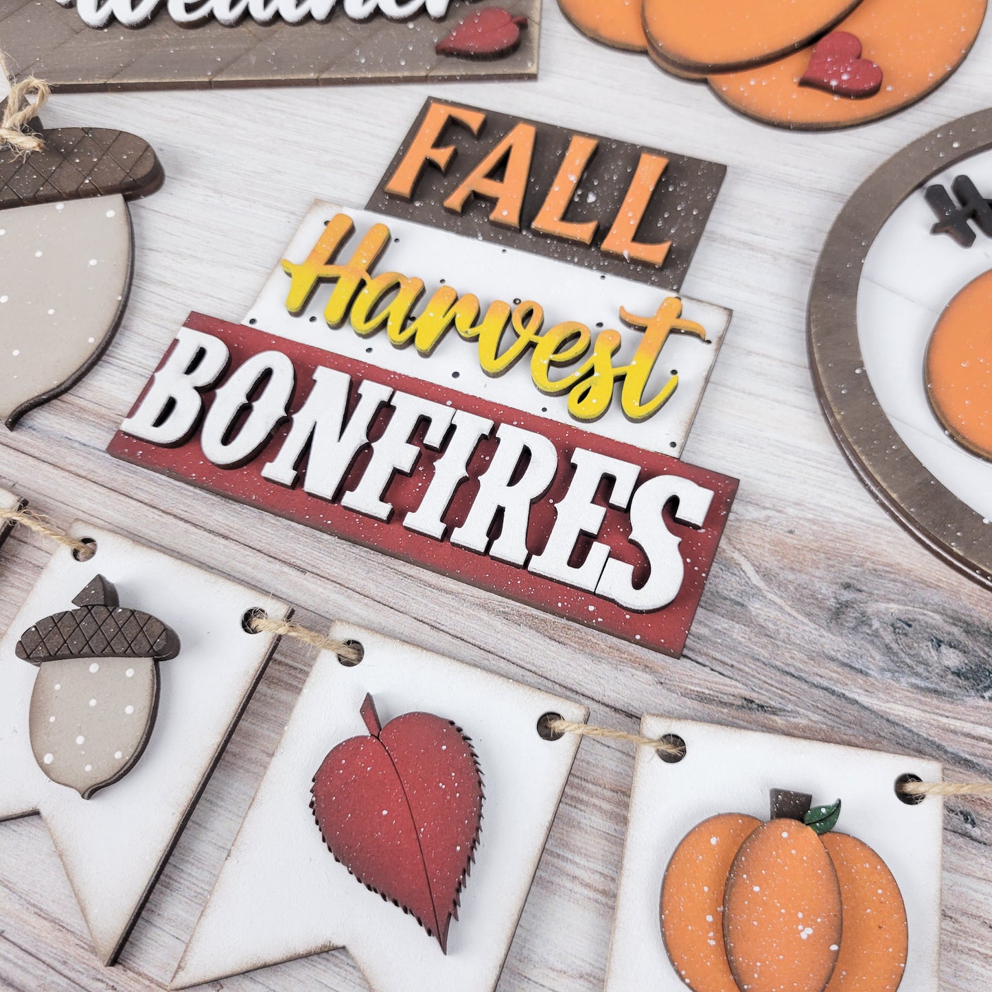 Fall Harvest Bonfires Tiered Tray DIY Paint Kit