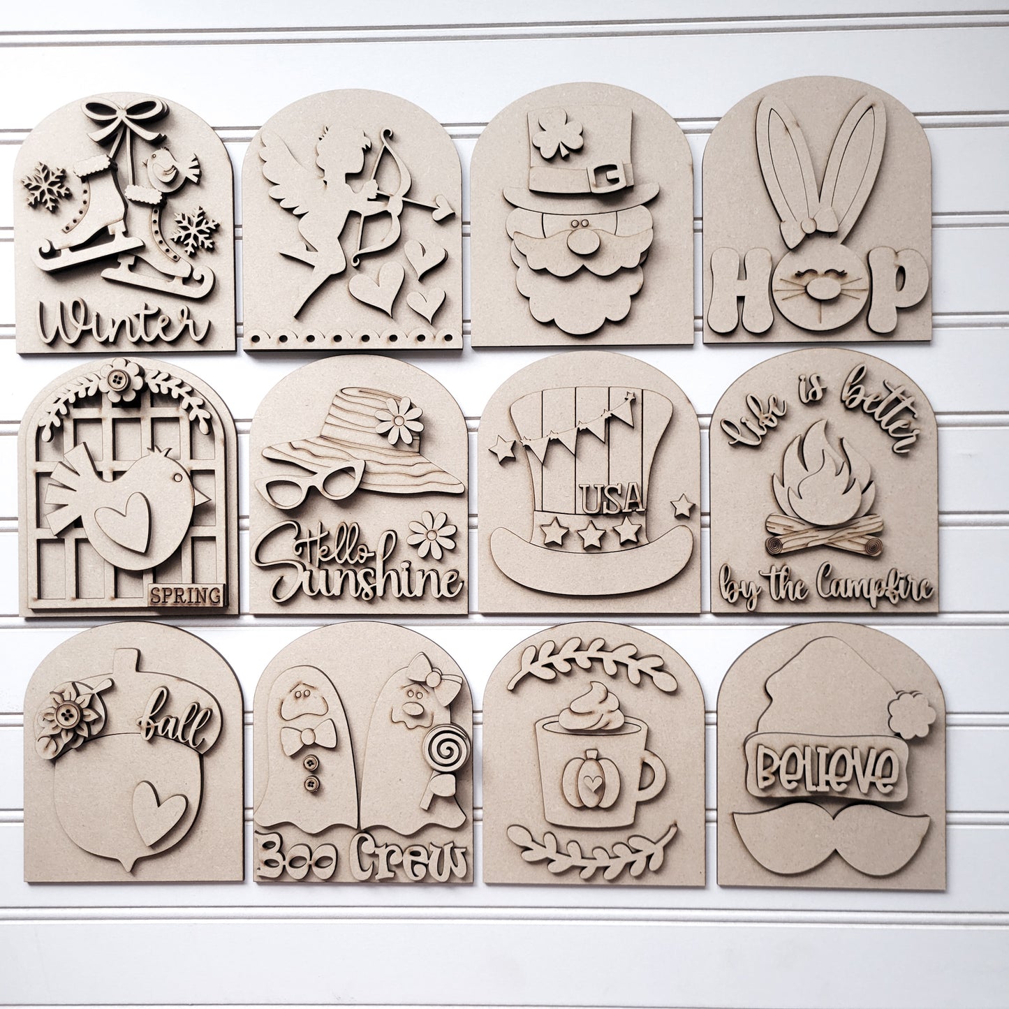 Entire Year V2 Seasonal Interchangeable Insert – Fits DIY Arched Frame Kits