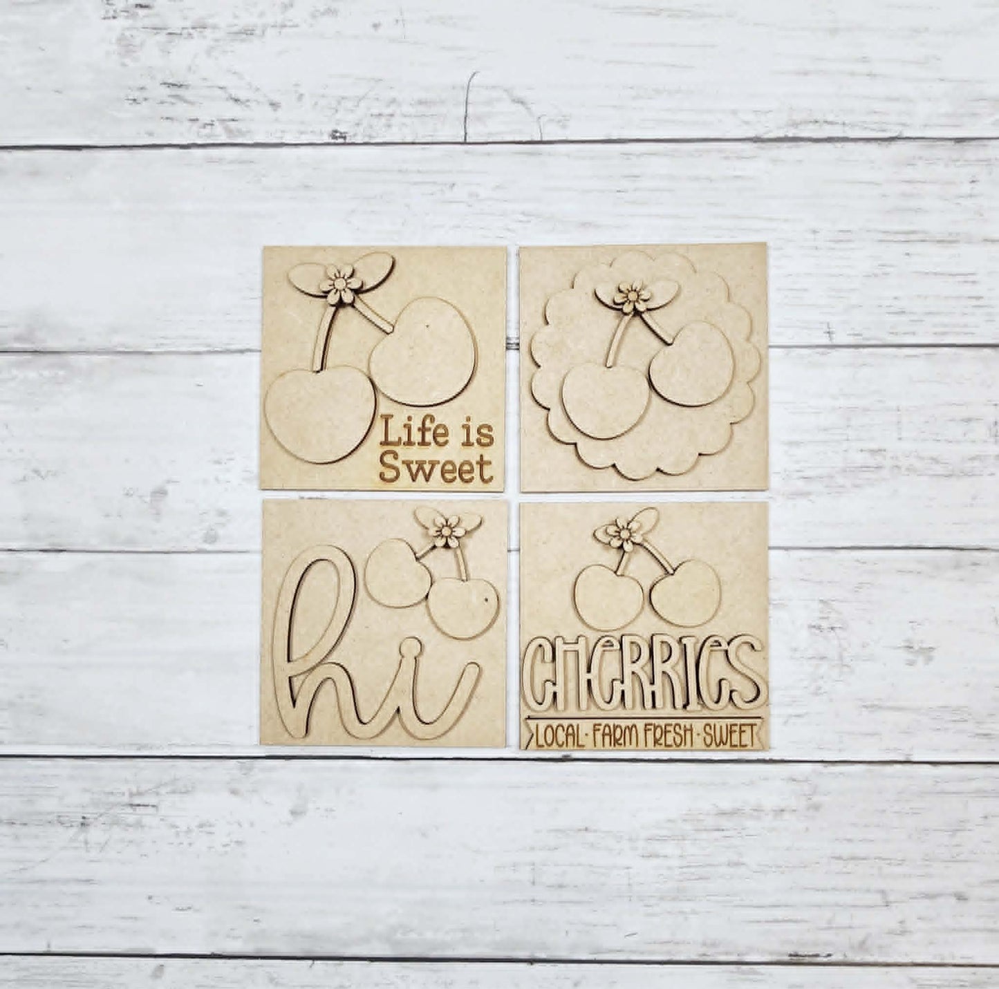 Fresh Picked Cherries Mini Sign Set June 2026