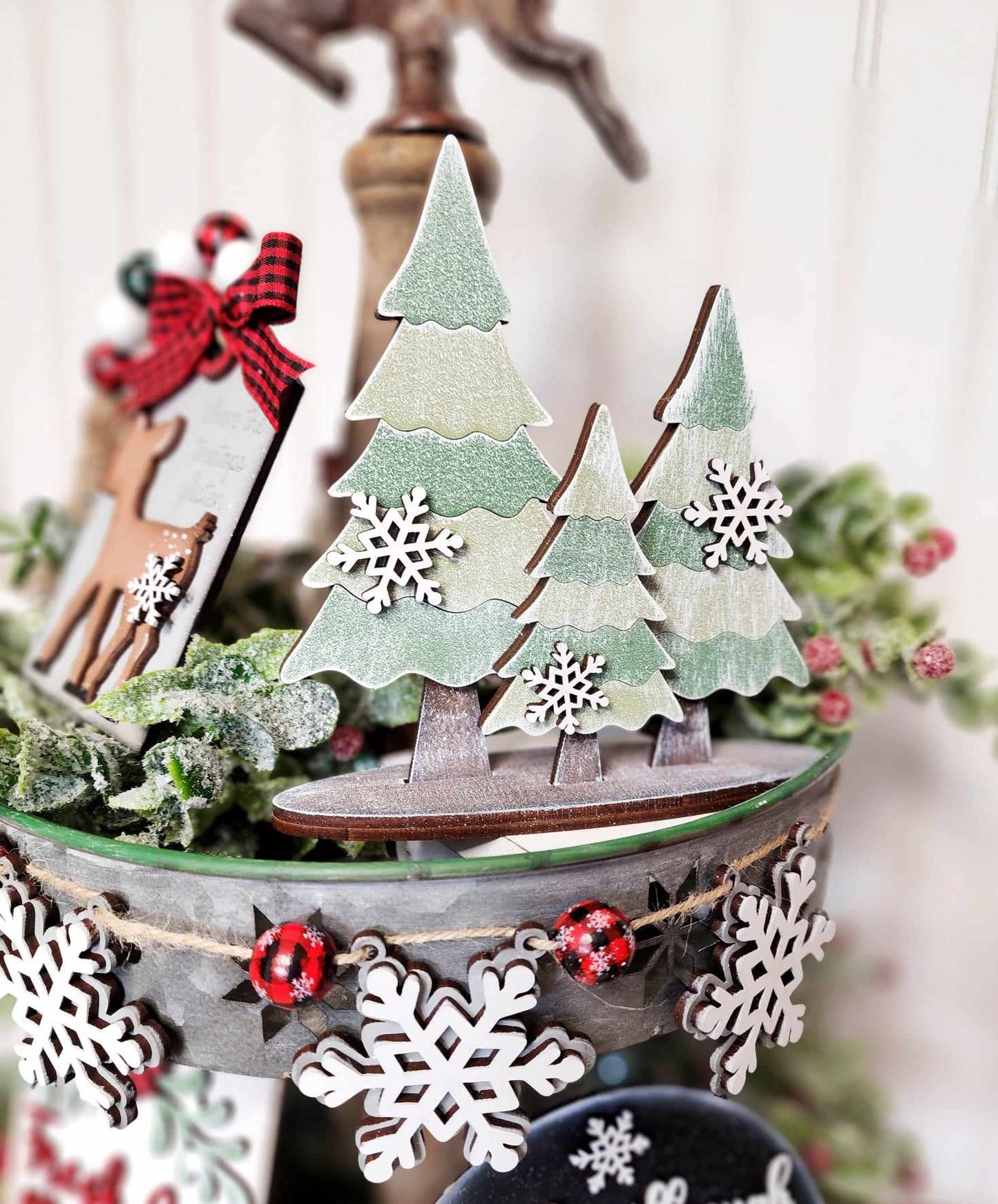 Meet Me Under the Mistletoe Tiered Tray DIY Paint Kit
