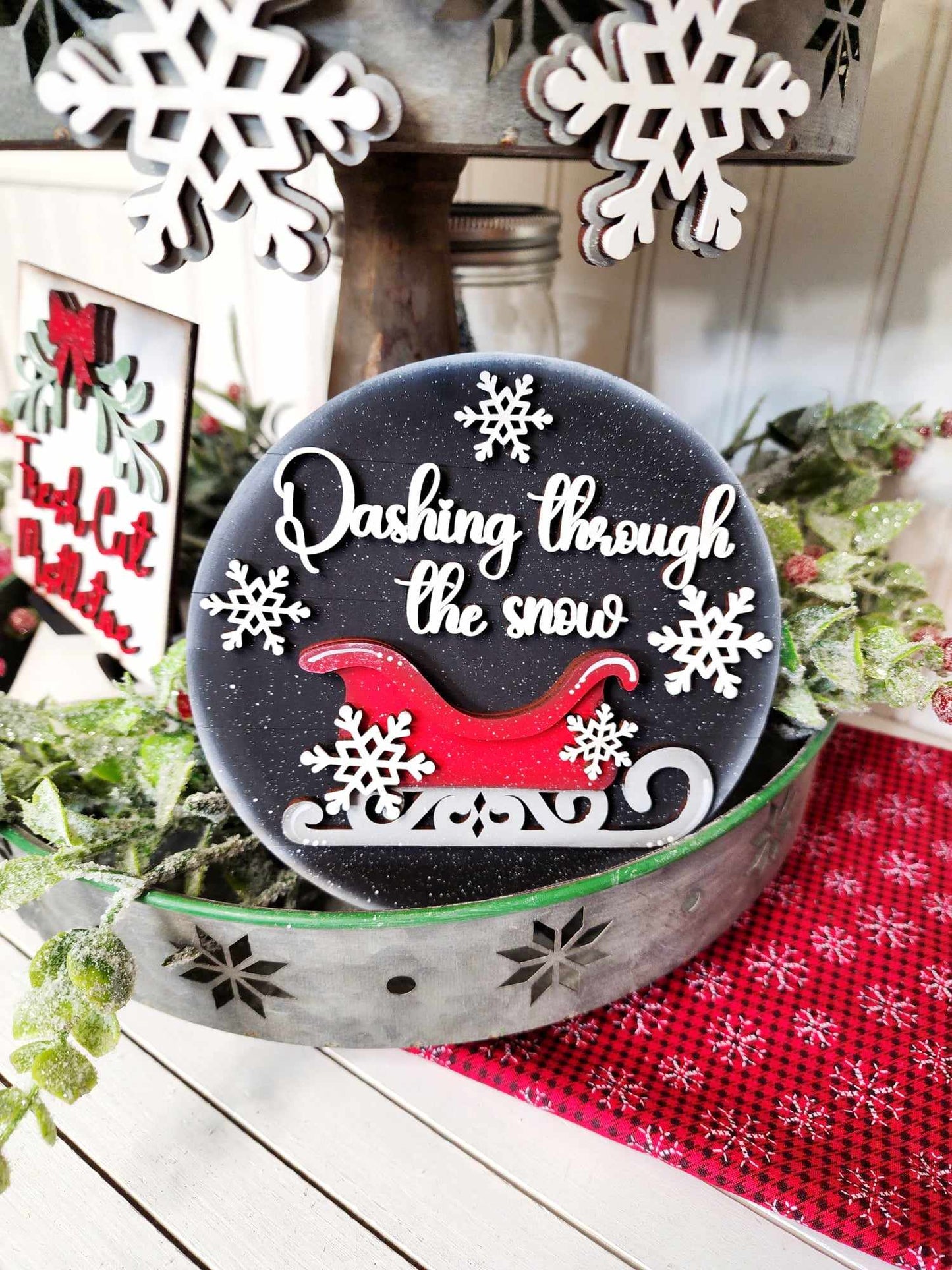 Meet Me Under the Mistletoe Tiered Tray DIY Paint Kit