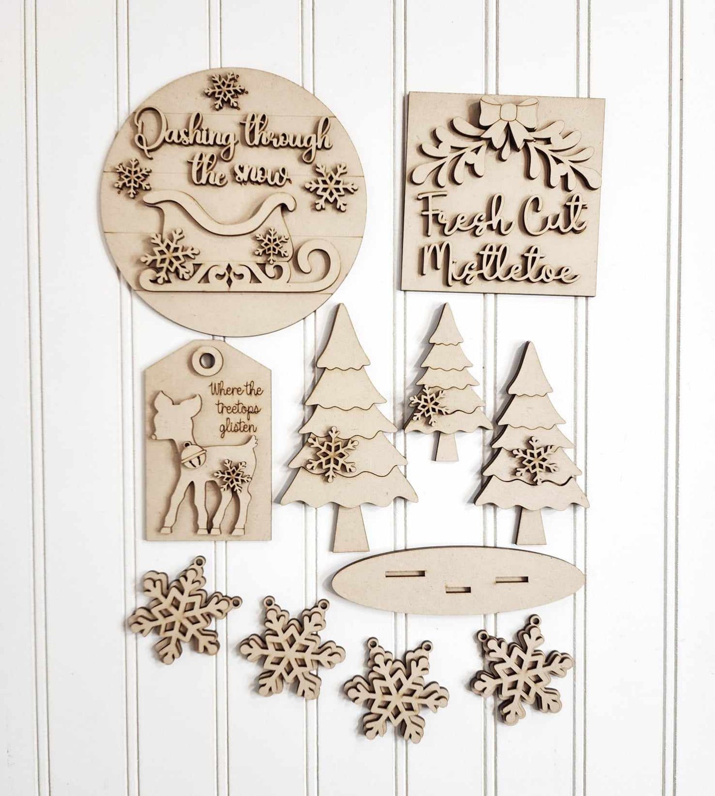 Meet Me Under the Mistletoe Tiered Tray DIY Paint Kit