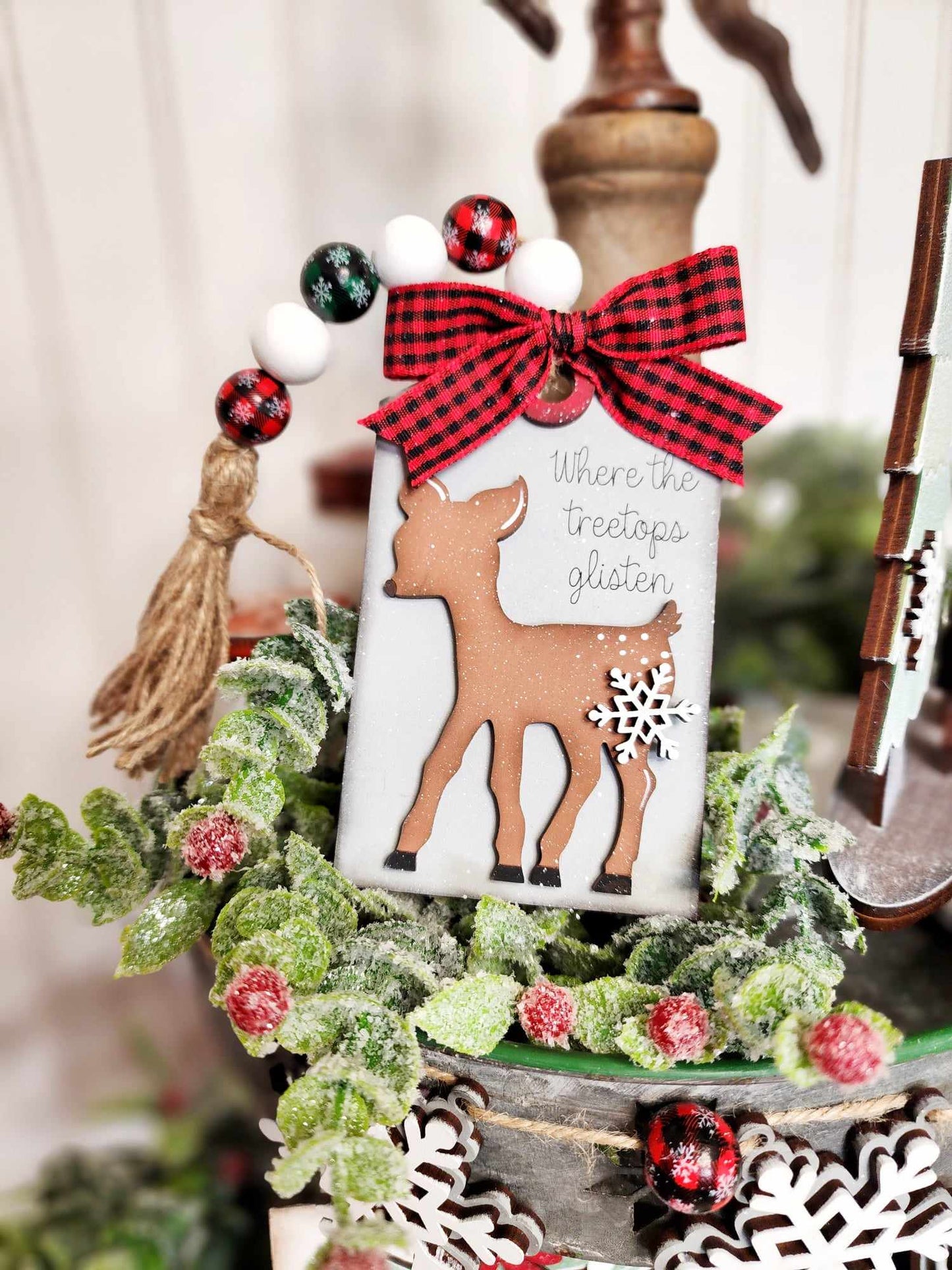Meet Me Under the Mistletoe Tiered Tray DIY Paint Kit