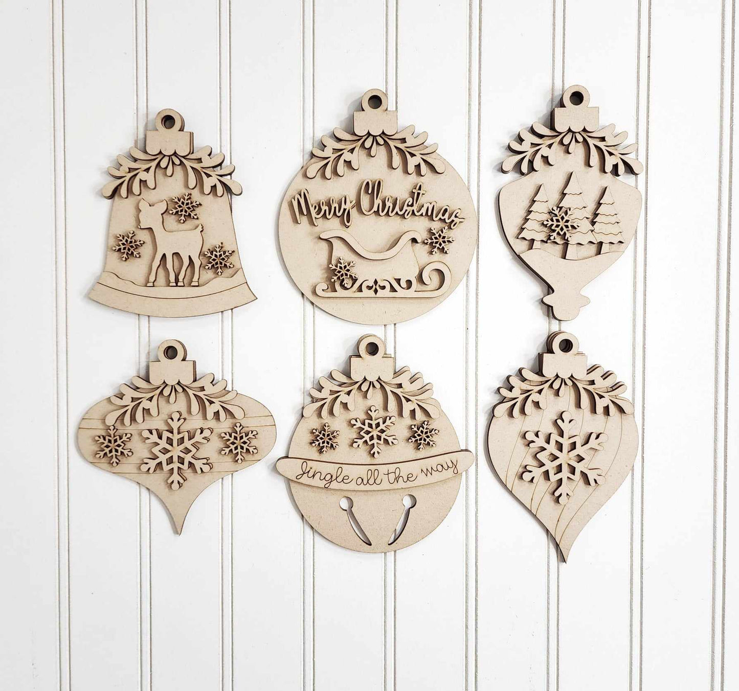 Mistletoe Christmas Ornaments Set of 6