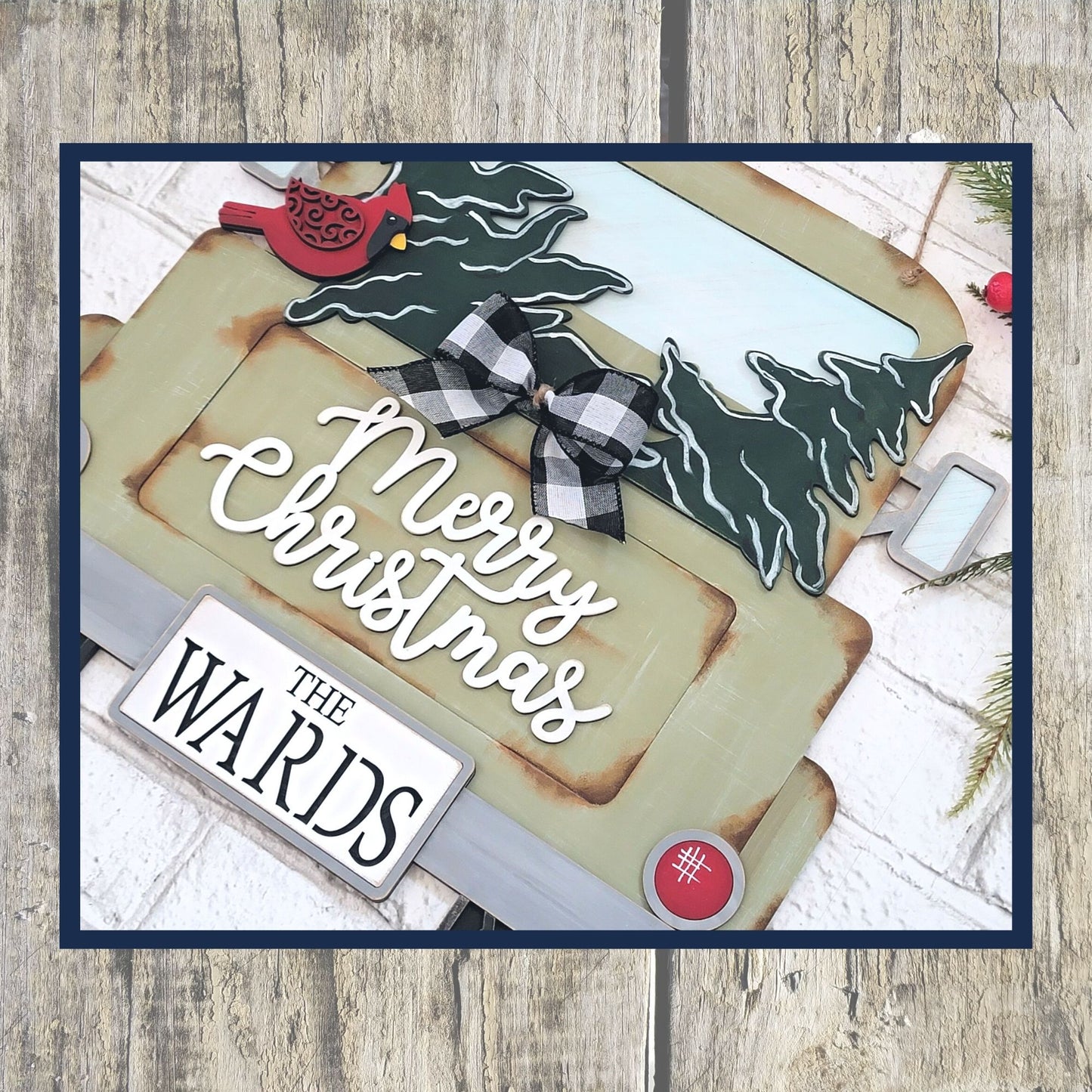 Merry Christmas Truck Hanging Sign DIY Kit