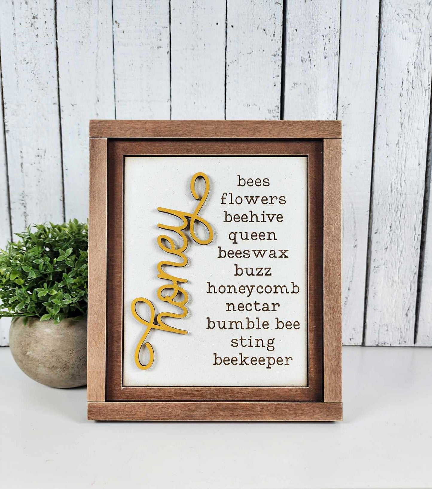 Honey Bee Sign Trio with Interchangeable Frame April 2025