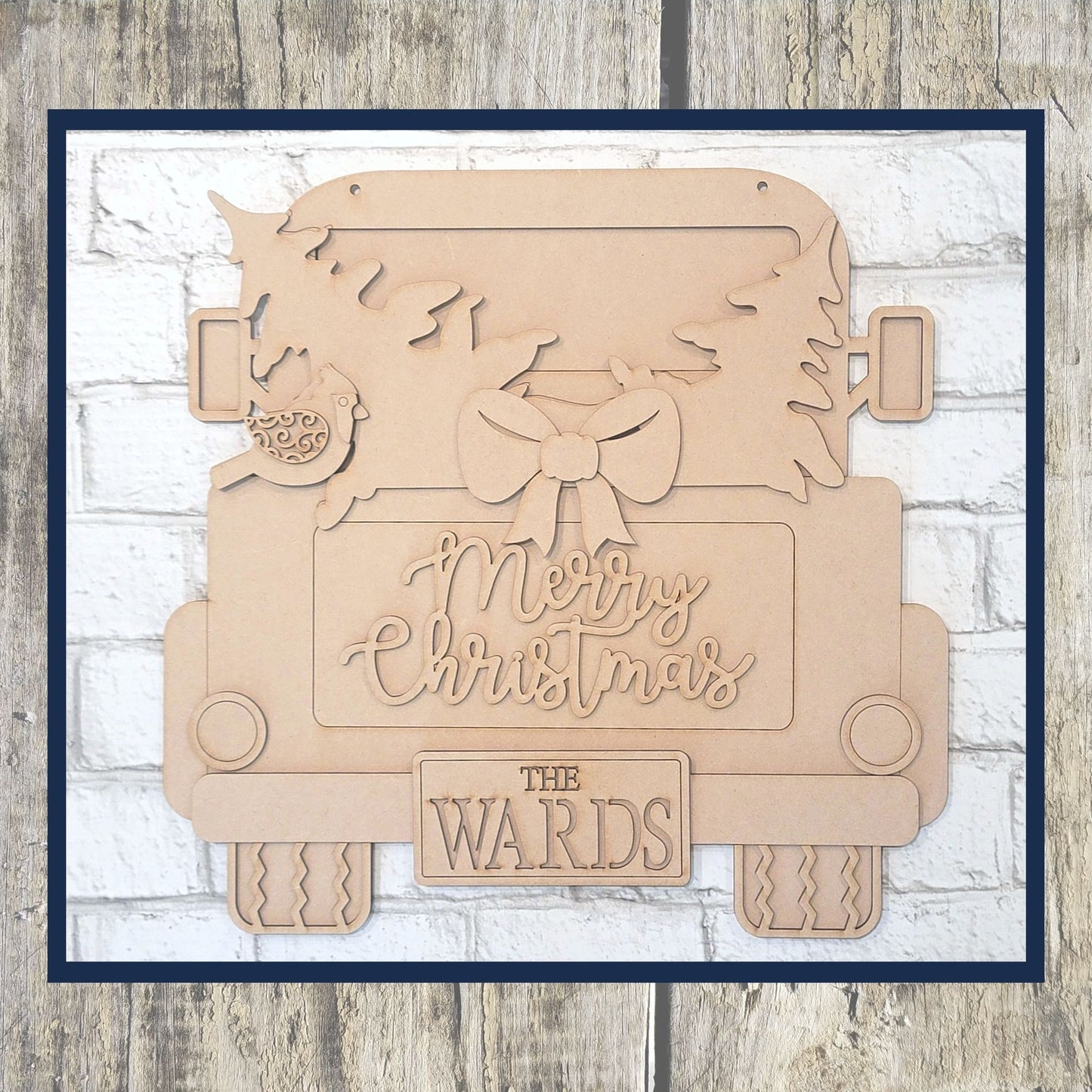 Merry Christmas Truck Hanging Sign DIY Kit