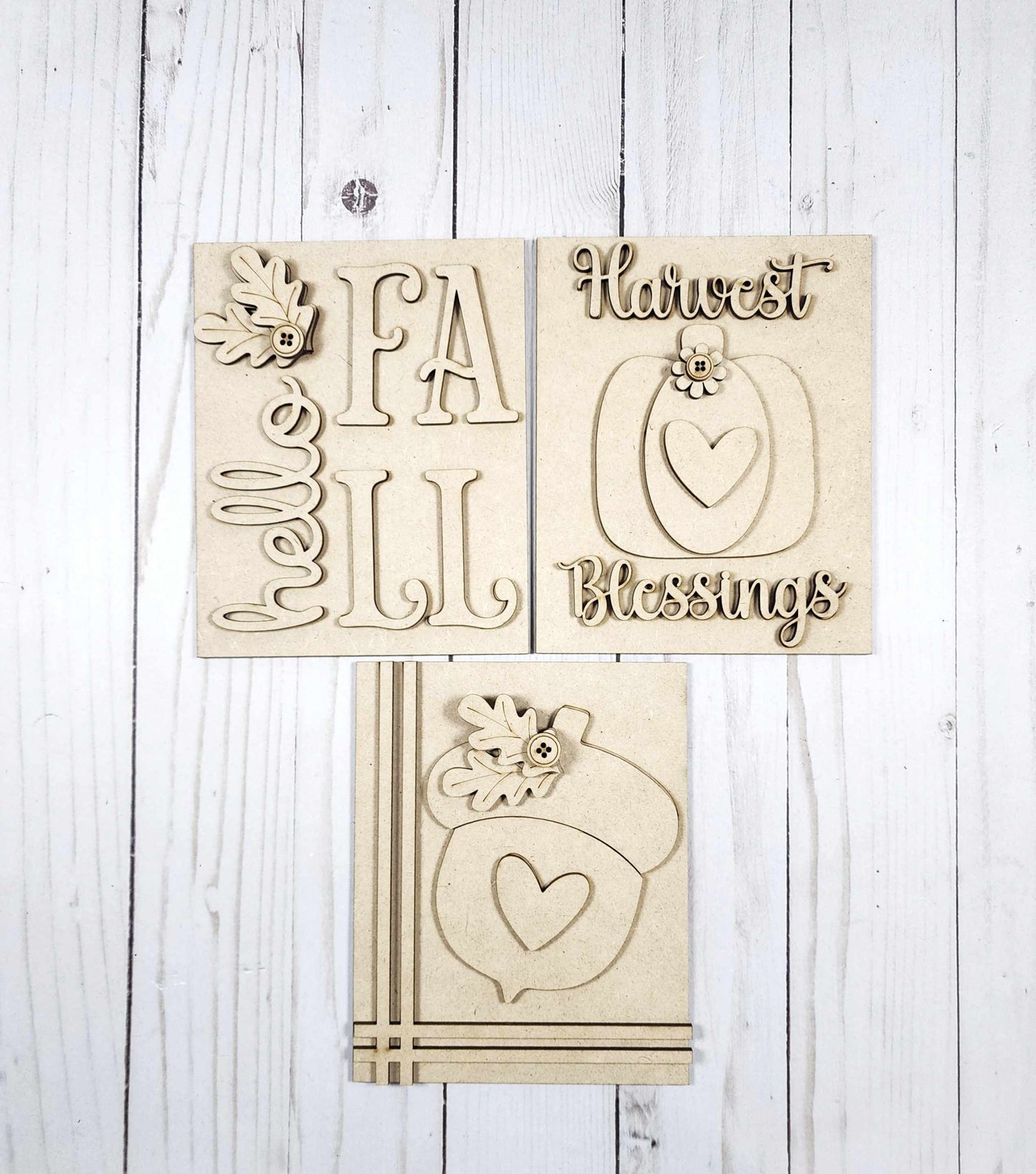 Set of 3 Mini Signs Fall Harvest August 2025