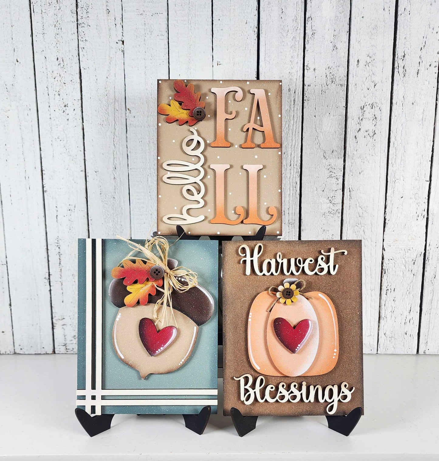 Set of 3 Mini Signs Fall Harvest August 2025