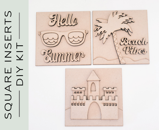 Beach Vibes and Sandcastles Square Tiles