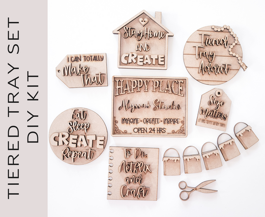 Stay Home and Create Tiered Tray DIY Paint Kit