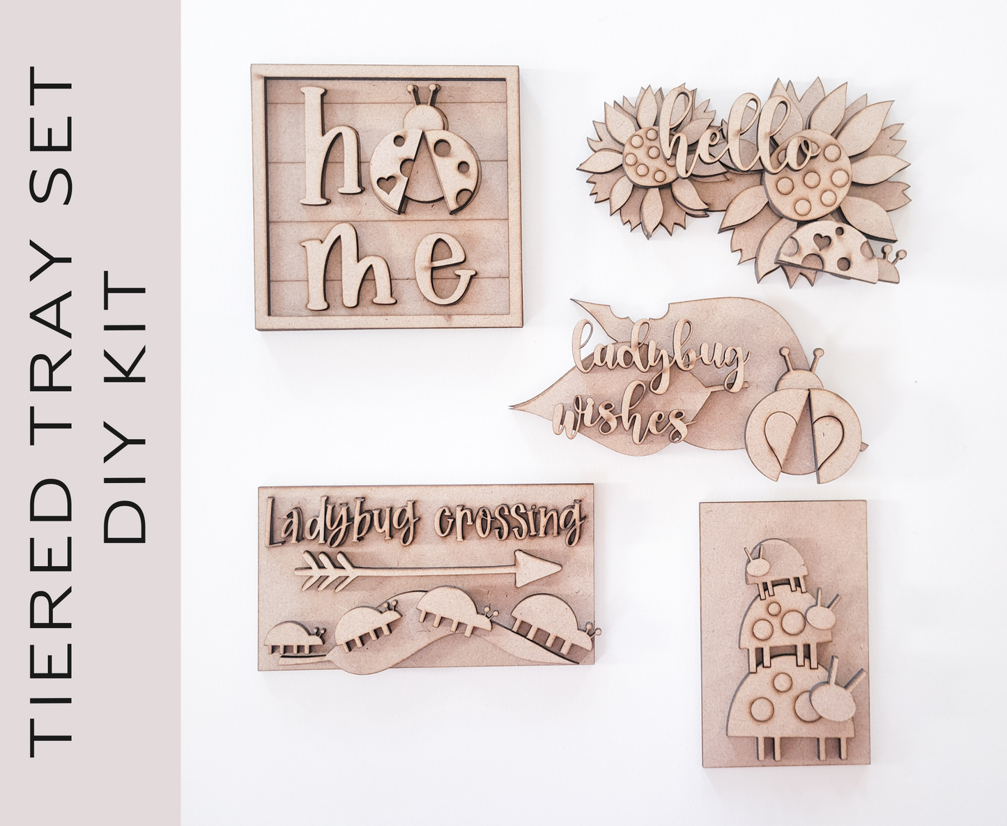 Ladybug Crossing Tiered Tray DIY Paint Kit