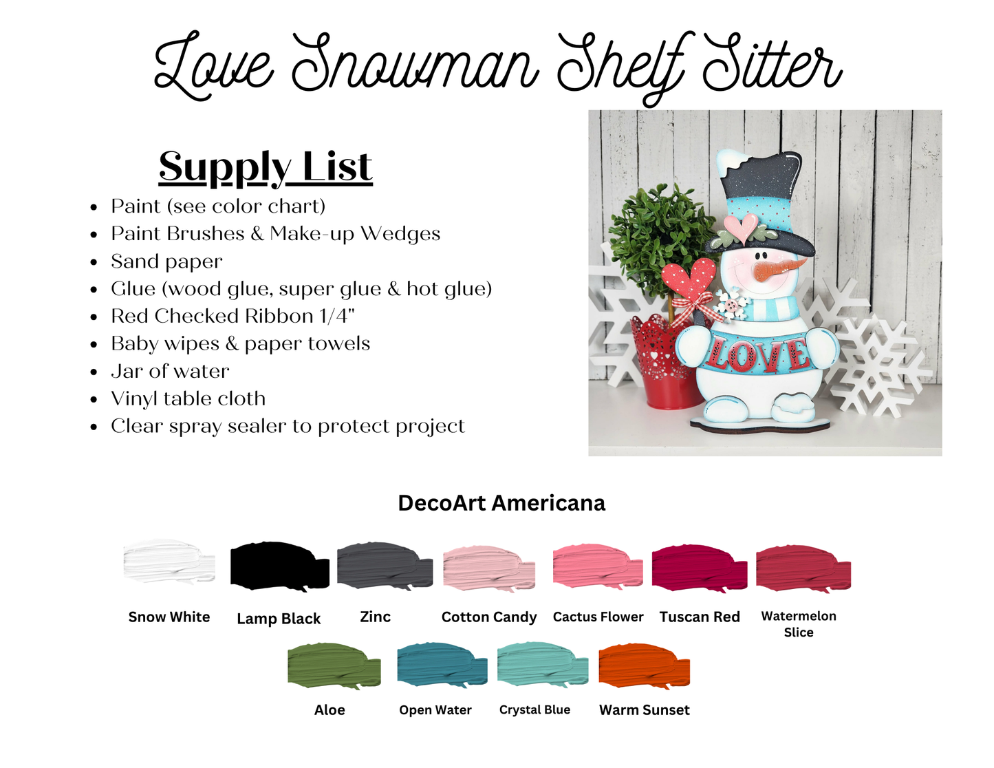 Valentine Snowman Shelf Sitter Snowman Love January 2026
