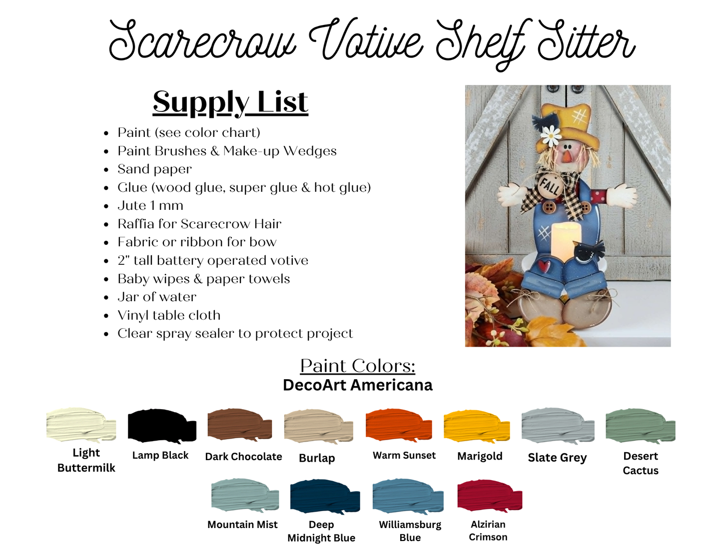 Harvest Market Scarecrow Votive Holder August 2026