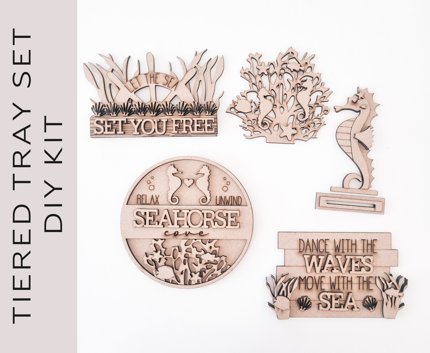 Seahorse Cove Tiered Tray DIY Paint Kit