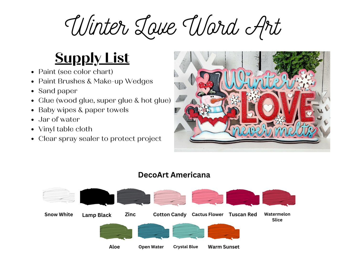 Valentine Snowman Word Art January 2026