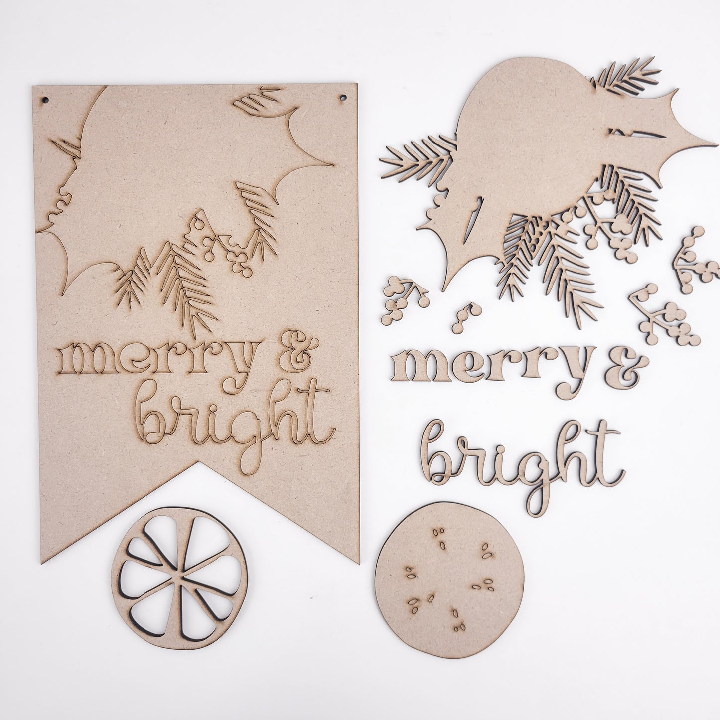 Hygge Merry and Bright Christmas Wall Sign DIY Kit