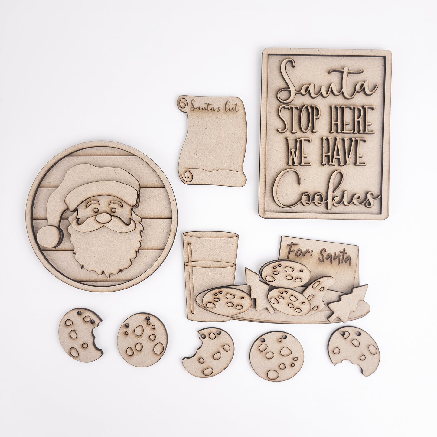 Santas Cookies Tiered Tray DIY Paint Kit