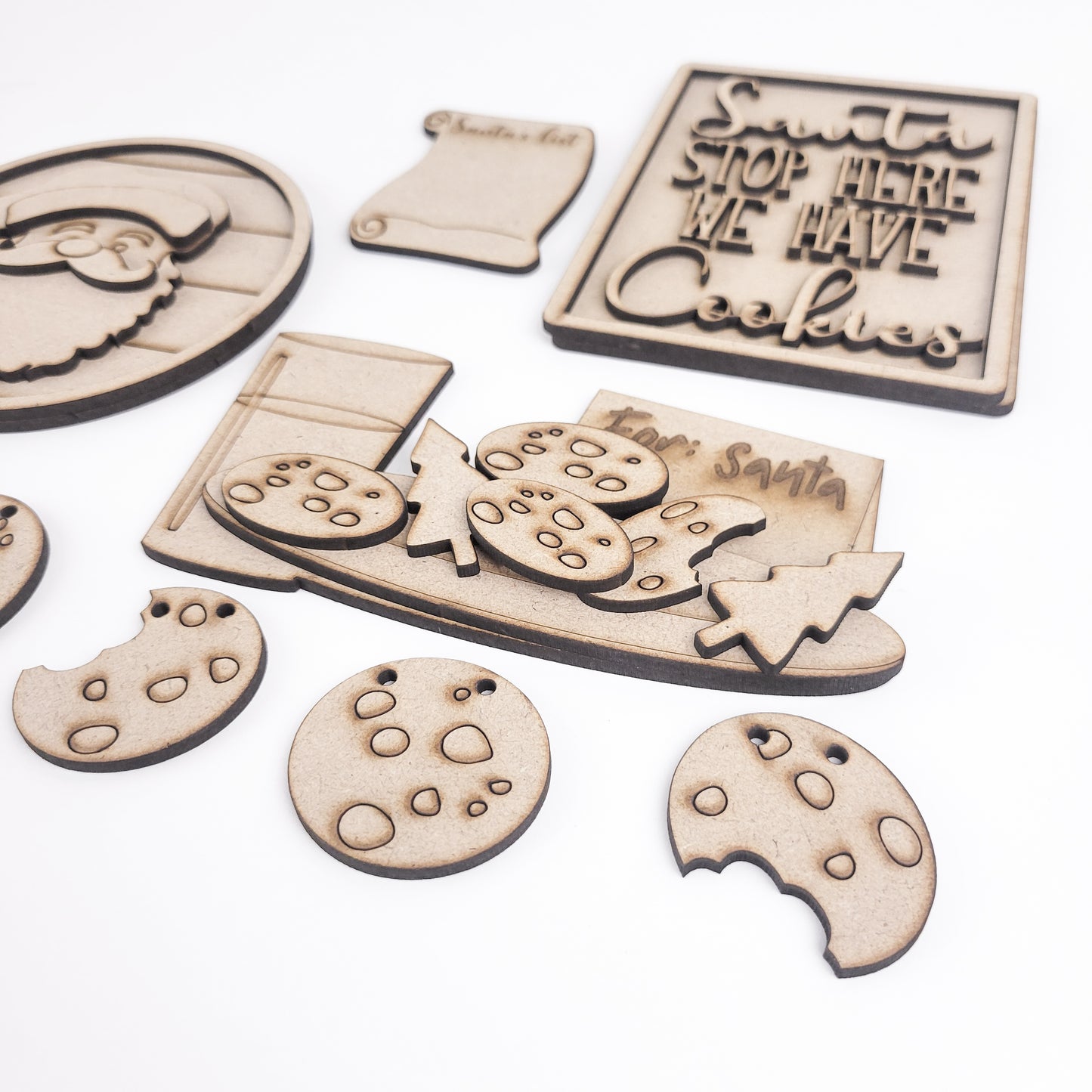 Santas Cookies Tiered Tray DIY Paint Kit