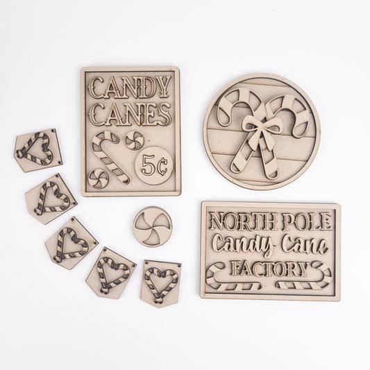 Candy Cane Factory Tiered Tray DIY Paint Kit