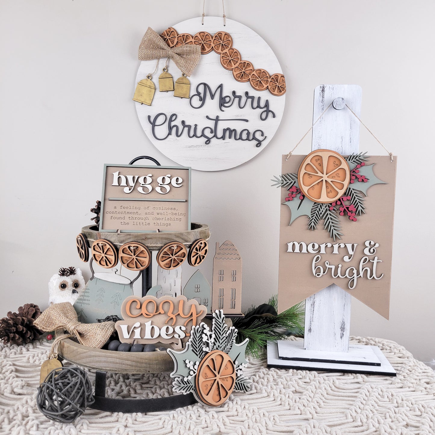 Hygge Merry and Bright Christmas Wall Sign DIY Kit