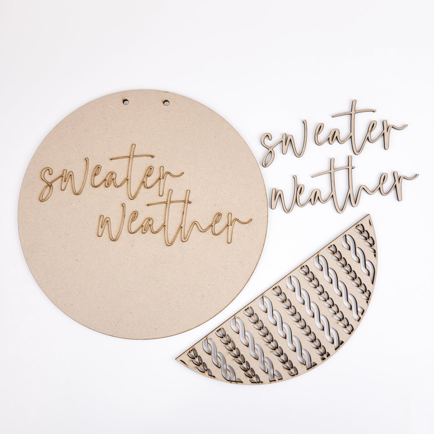 Sweater Weather Cable Knit Wall Sign DIY Kit