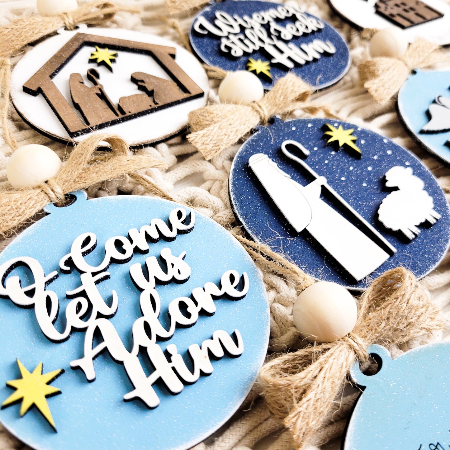 DIY Nativity Christmas Ornaments Set of 10