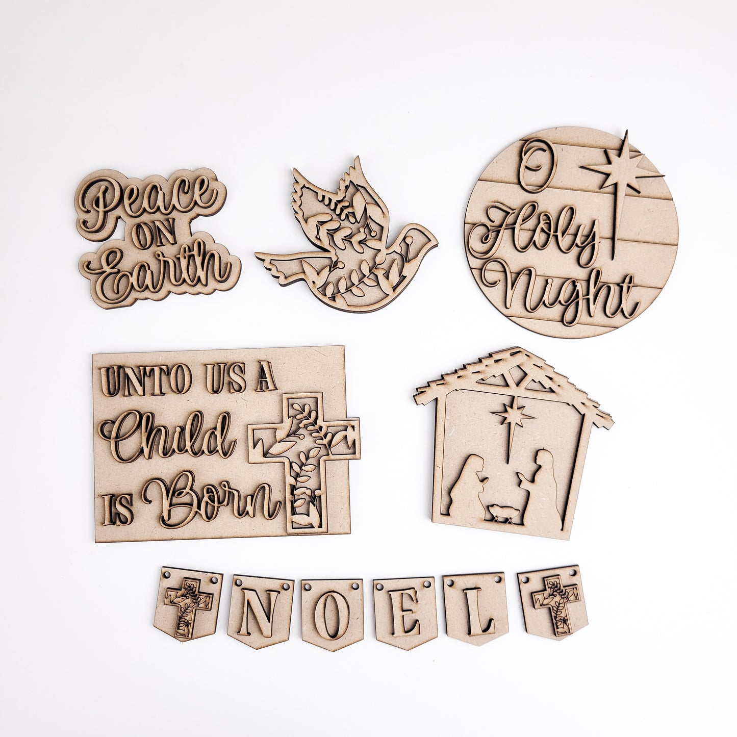 Peace on Earth Nativity Tiered Tray DIY Paint Kit