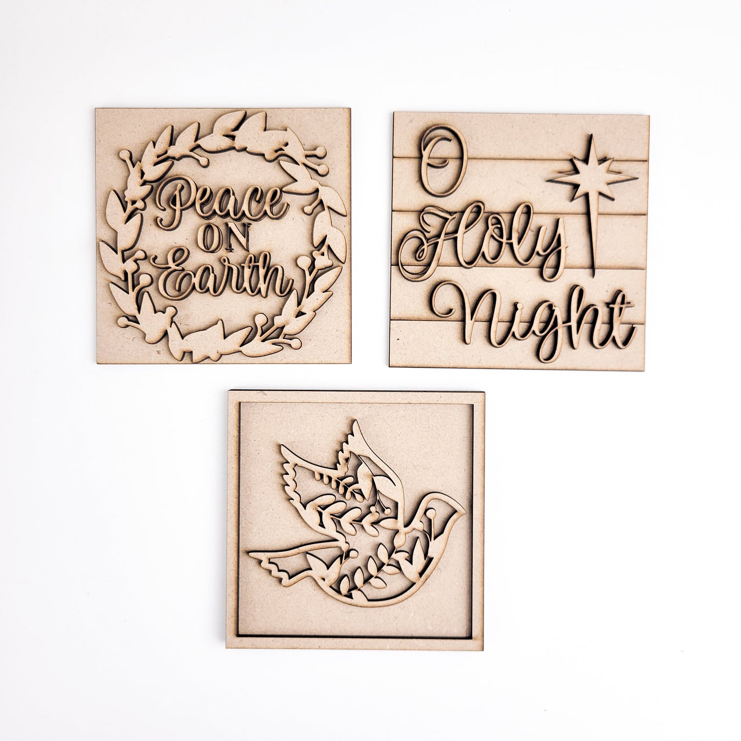Peace On Earth Nativity Square Tiles