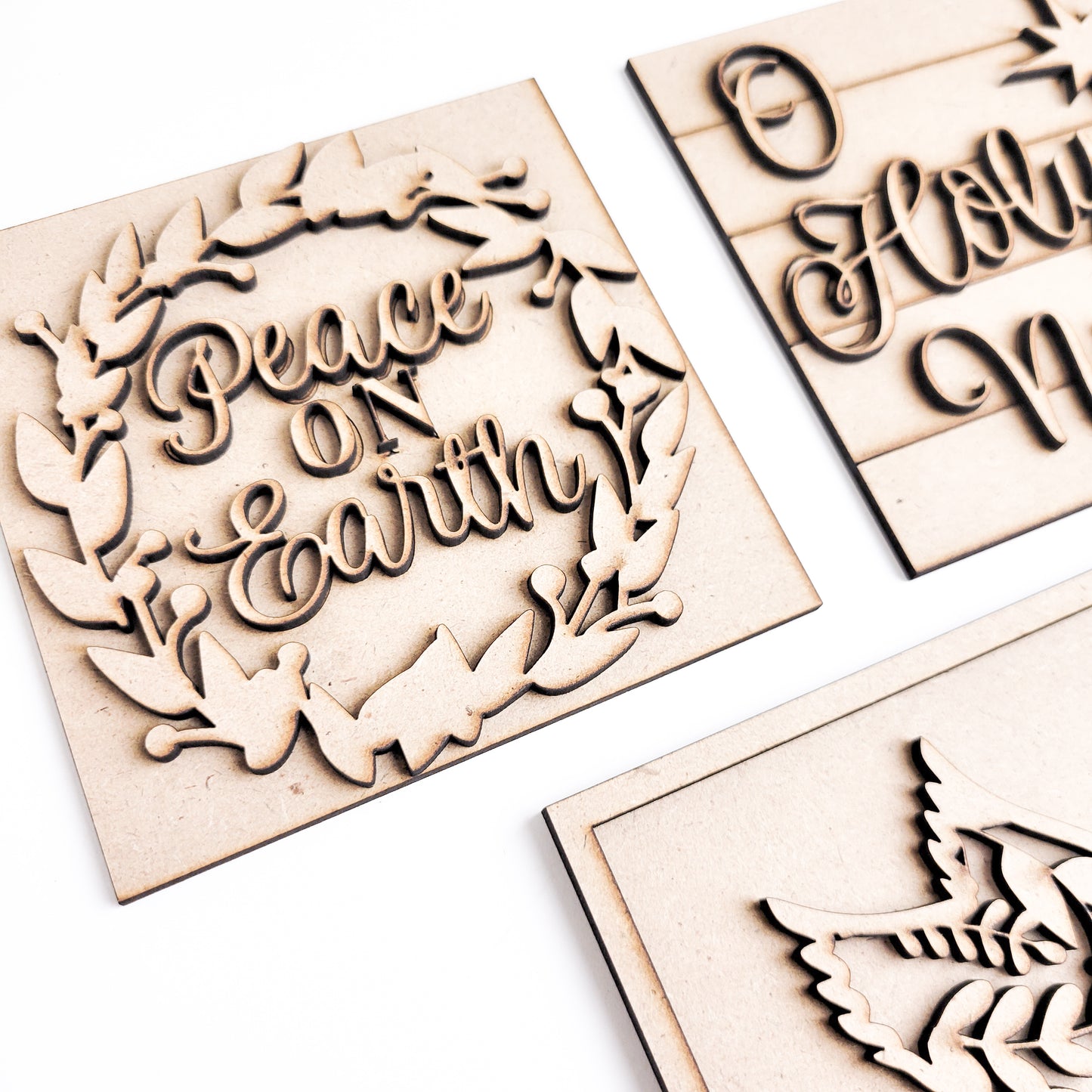 Peace On Earth Nativity Square Tiles