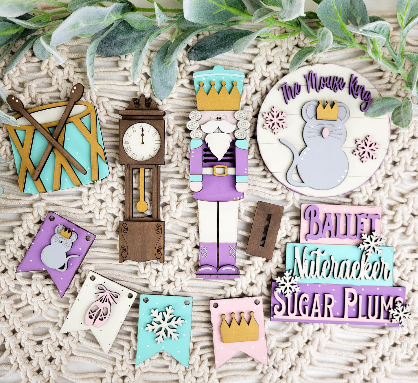 The Nutcracker and Sugar Plums Tiered Tray DIY Paint Kit