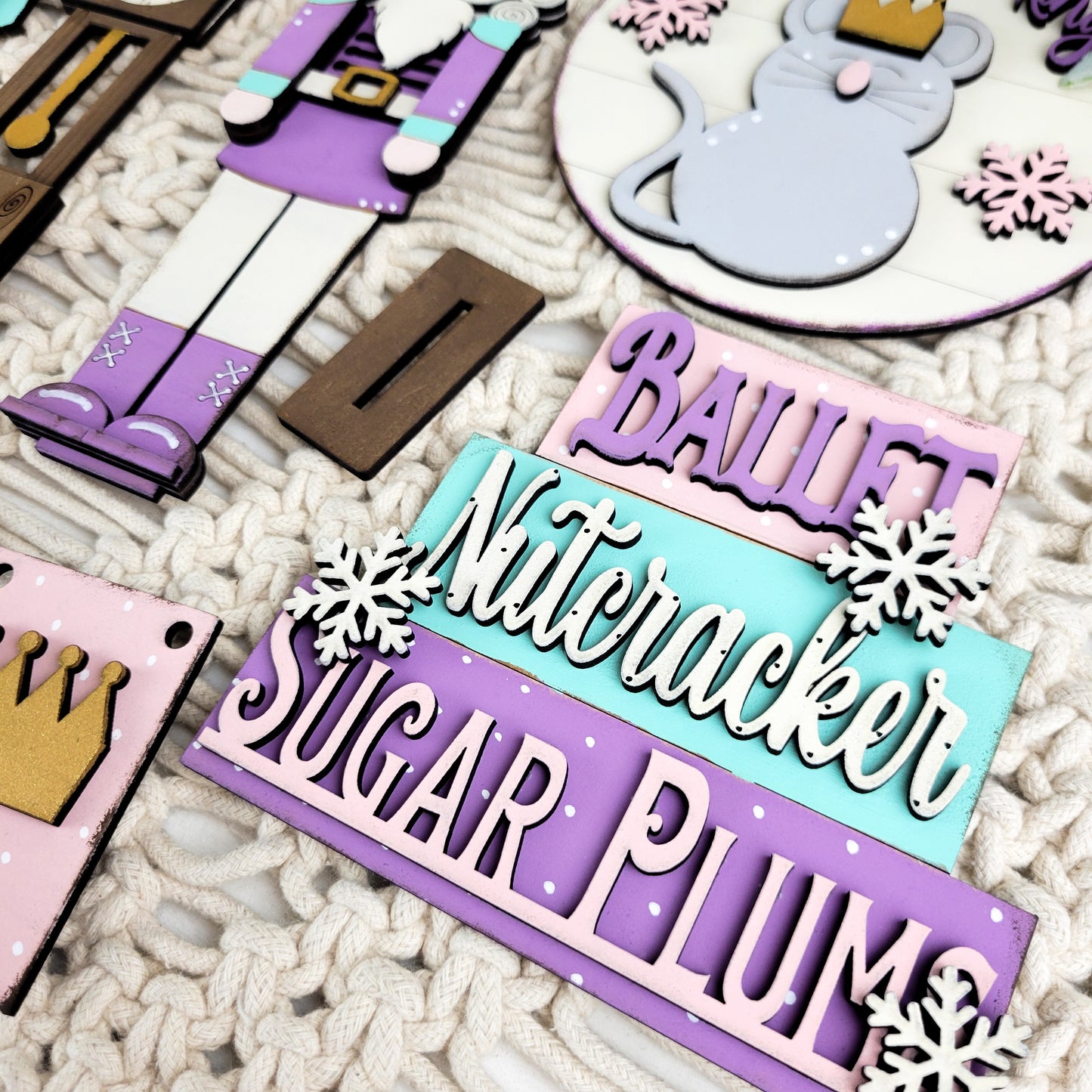 The Nutcracker and Sugar Plums Tiered Tray DIY Paint Kit