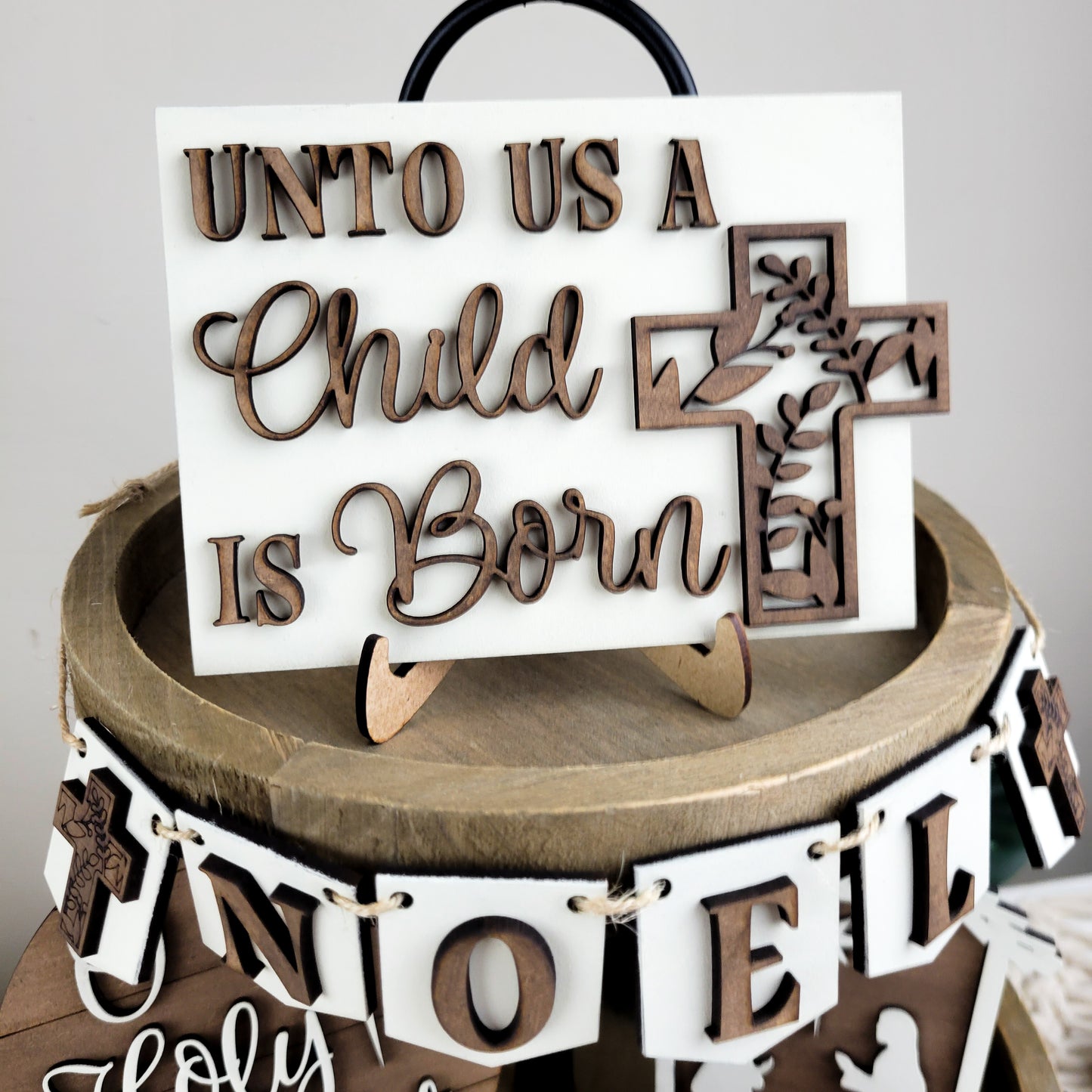 Peace on Earth Nativity Tiered Tray DIY Paint Kit