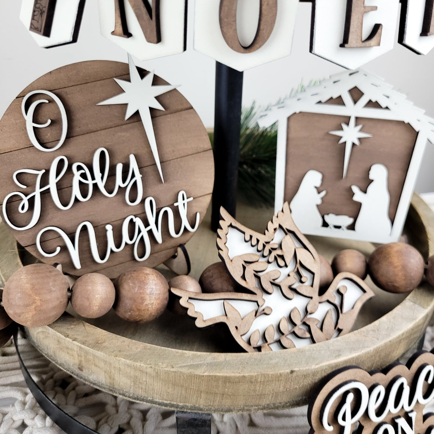 Peace on Earth Nativity Tiered Tray DIY Paint Kit