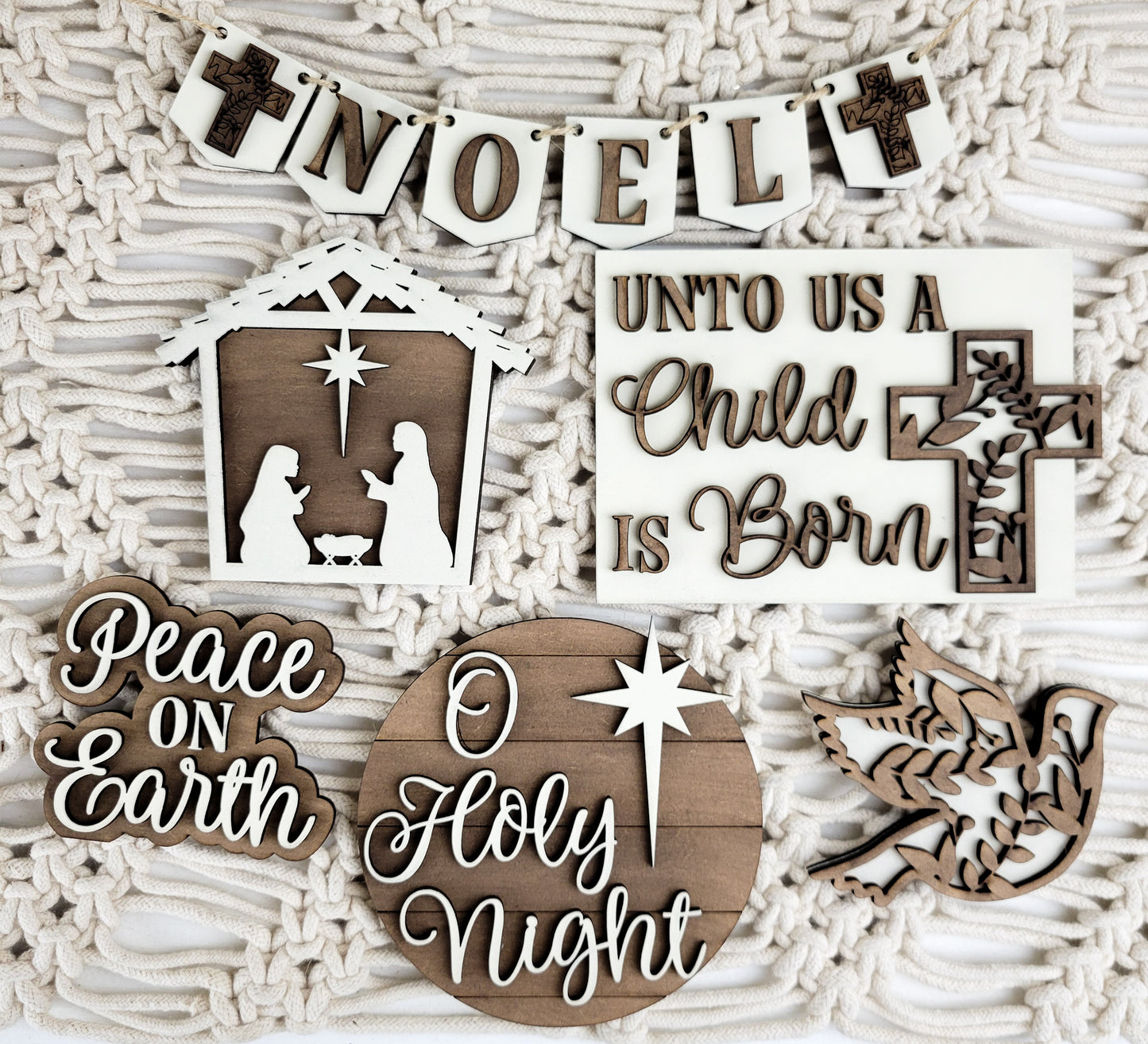 Peace on Earth Nativity Tiered Tray DIY Paint Kit