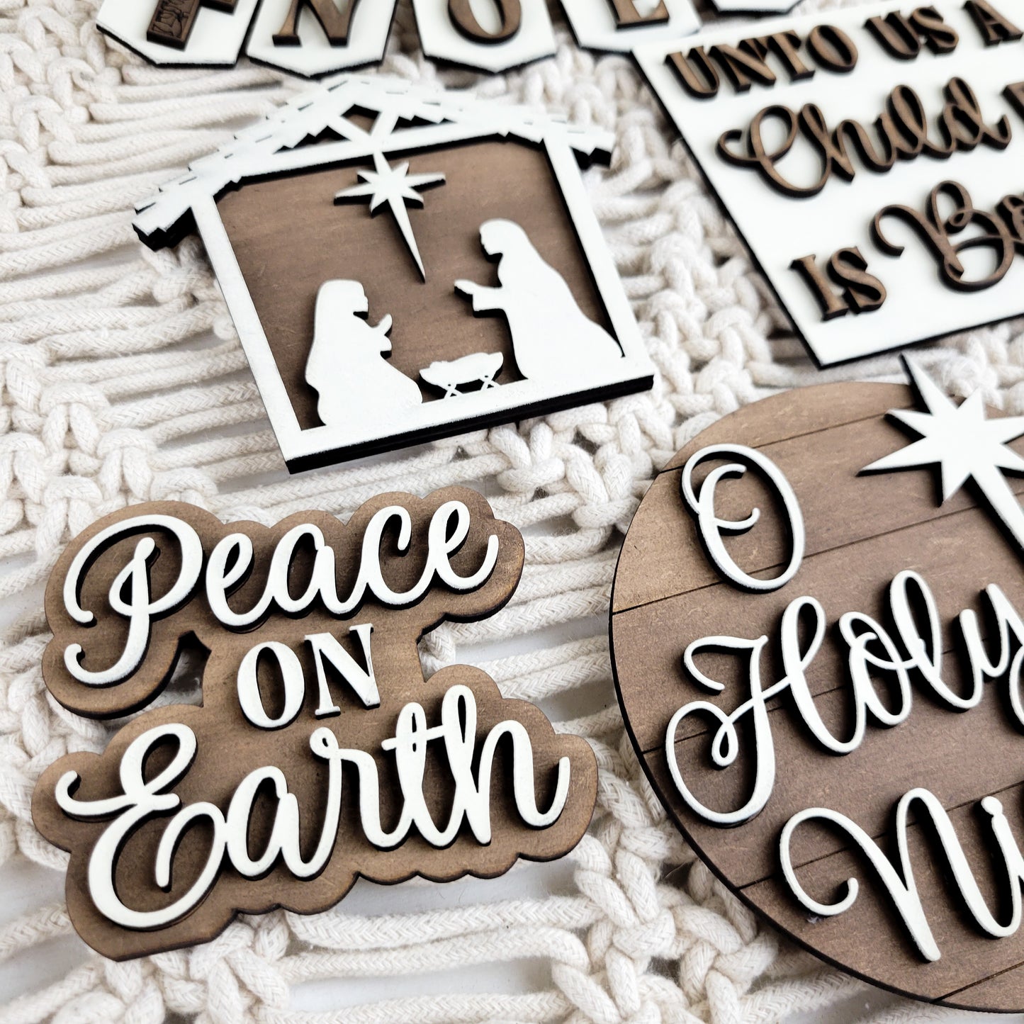 Peace on Earth Nativity Tiered Tray DIY Paint Kit